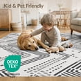thumbnail image 4 of ODIKA 8'x10' Monochrome Geometric Maze Washable Area Rug Dynamic Angular Patterns for for King Size Bedroom Under Bed, Master Suite, Non-Shedding, Easy Care, 4 of 7