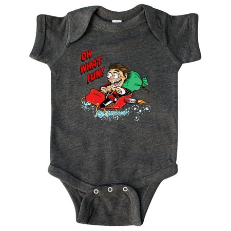 

Inktastic Hot Roddin Rod in Santa s Sleigh Oh What Fun Gift Baby Boy or Baby Girl Bodysuit