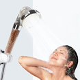 thumbnail image 2 of 1pc Anion Shower Head 3 Modes Adjustable Jetting Filter Shower Sprayer With Hose (white), 2 of 3