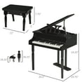 thumbnail image 3 of HOMCOM Modern Kids Piano, 30 Keys, Set of 2, Mini Toy for Child, Black, 3 of 10