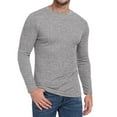 thumbnail image 2 of GIRUNS Men's Crew Neck Sweaters Rib Knit Pullover Sweater Soft Lightweight Long Sleeve Sweatshirt Grey L, 2 of 6