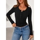 thumbnail image 3 of Blusa Henley de Manga Larga para Mujer PRETTYGARDEN Negra XXL, 3 of 8