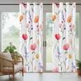 thumbnail image 6 of Spring Rustic Outdoor Curtains for Patio Waterproof, Pink Flower Leaves Abstract Floral Botanical Grommet Curtains for Porch Outside Privacy Drape for Gazebo Garden Pergola, 1 Panel, 54x95in, 6 of 9