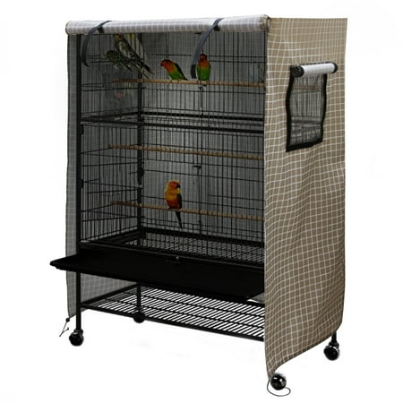 Gecheer Birdcage Cover Night Birdcage Cover Sleep Helper for Brid Cage with Window Drawstring Bird Cage Waterproof Windshield Dust-proof Parrot Cage Cover Breathable Washable Birds Cage Seed Catcher