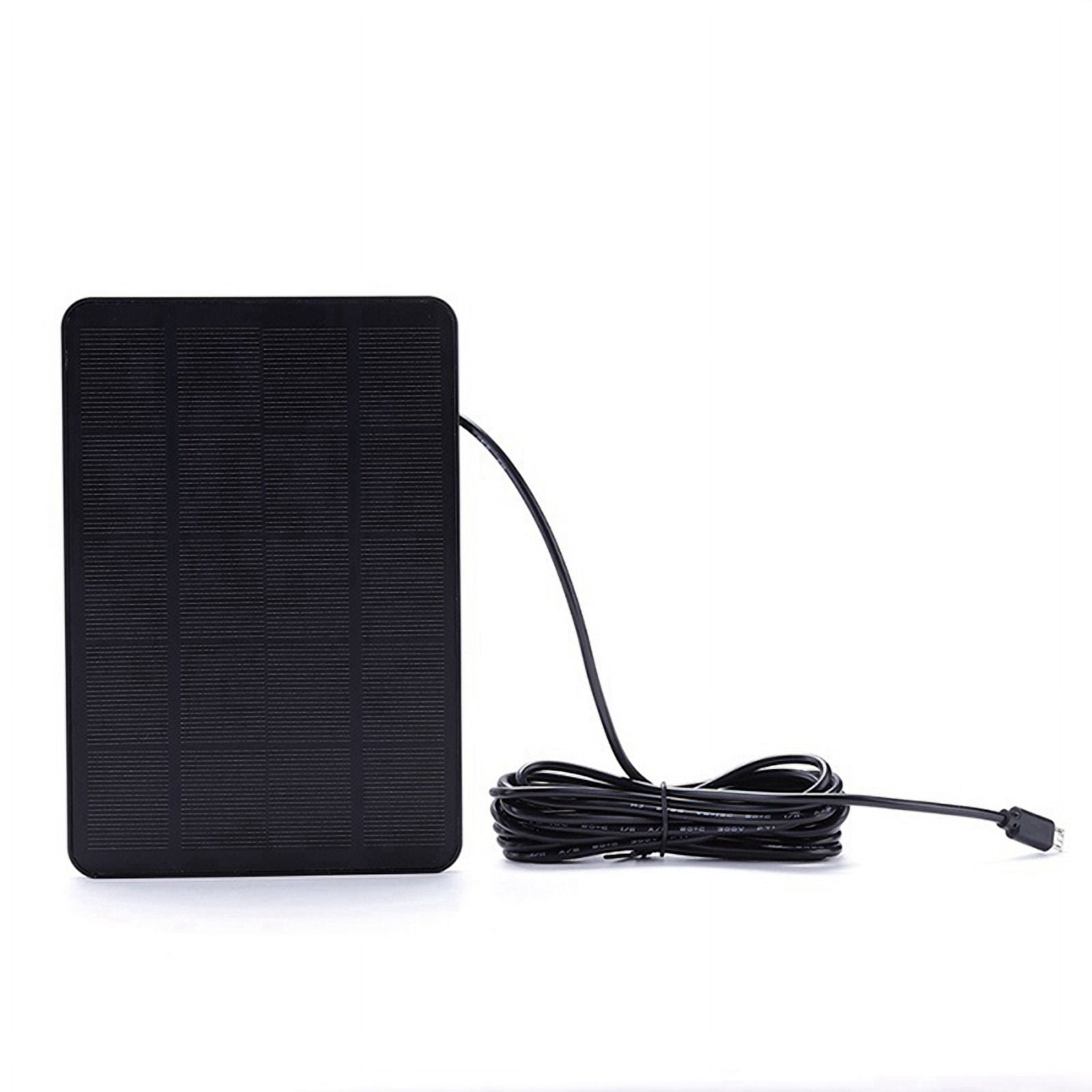 2X Waterproof 10W Solar Panel Charger for Home Security Camera Solar Cells Powered Charger with Charging Cable,Black
