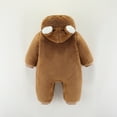thumbnail image 7 of Baby Boy Girls Winter Warm Rompers Unisex Newborn Fleece Outfits Bodysuits Toddler Baby Boys Girls Color Plush Cute Bear Ears Winter Thick Keep Warm Jumpsuit Romper Brown Months, 7 of 7