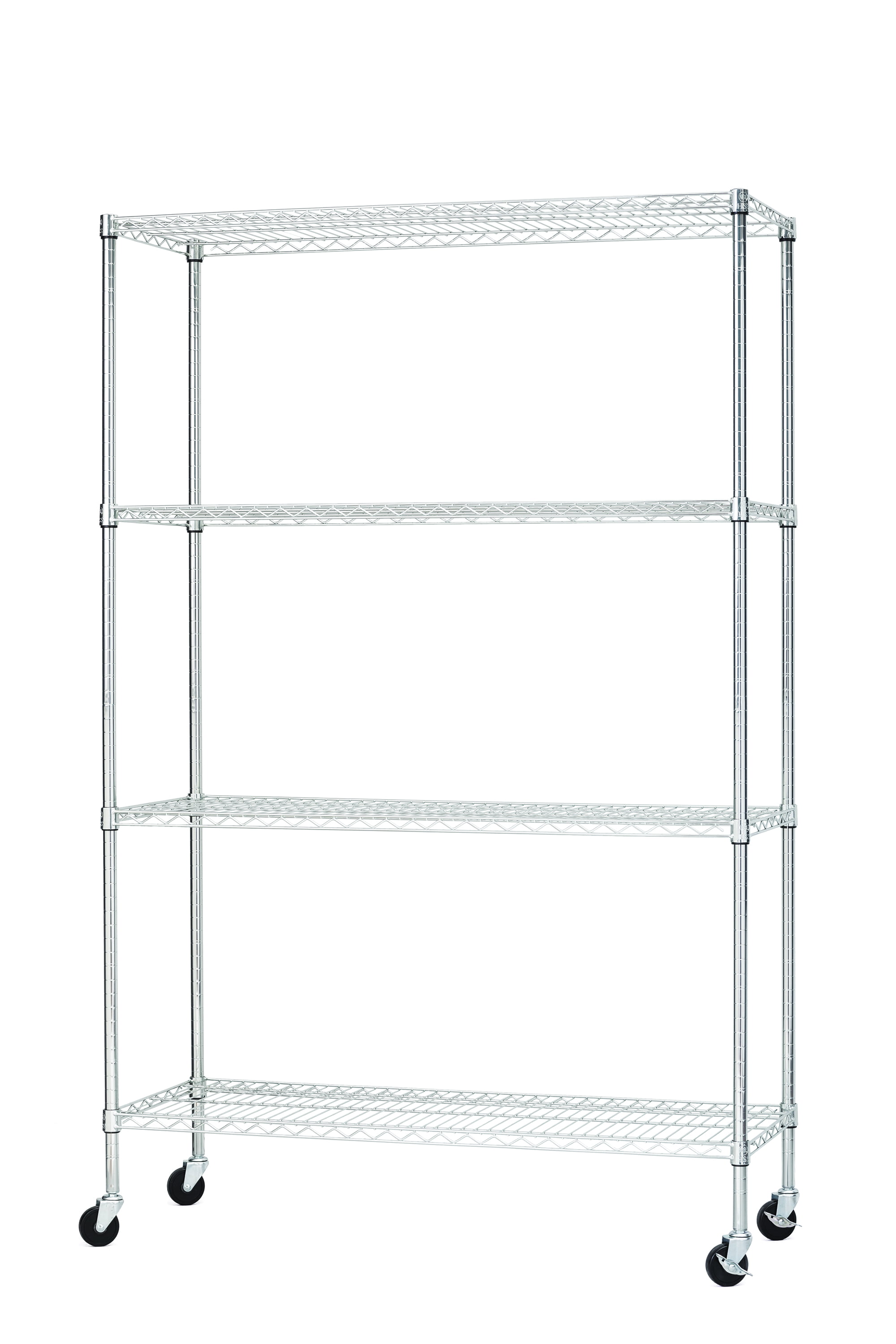 4-Pack NSF 8" Chrome Metal Wire Shelves Silver Post Stand for Shelving Unit 