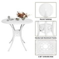 thumbnail image 2 of 30.7" Patio Table Cast Aluminum Round Patio Table,Metal Patio Dining Table with Umbrella Hole,All Weather Outdoor Bistro Dining Table for Backyard, Garden, Balcony, White Patio Table., 2 of 7