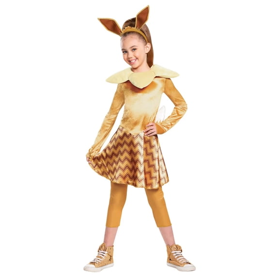Disguise Girls' Pokemon Eevee Deluxe Costume - Size 10-12