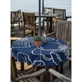 thumbnail image 2 of Outdoor Tablecloths with Umbrella Hole & Zipper, Blue Flowers Round Tablecloths 60 Inch, Spring Floral Botanical Modern Art Waterproof Table Cloth, Patio/Pool/Picnic Table Covers, 2 of 8