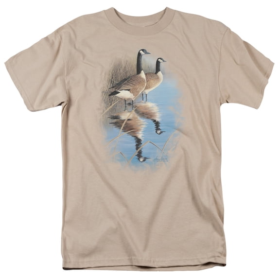 Wildlife - Morning Reflections Canada Geese - Short Sleeve Shirt - X-Large