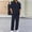 Navy, variant on Frnrwgo Men's 2 Piece Casual Set Short Sleeve Lapel Shirts and Drawstring Elastic Waist Pants Quick Dry Breathable Summer Outfits