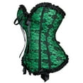thumbnail image 2 of Grebrafan Corsets for Women Gothic Lace up Bustier Top Green 4XL, 2 of 5