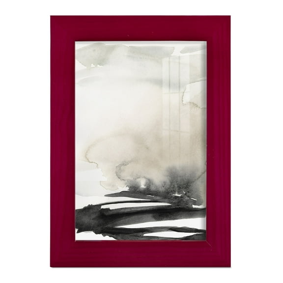 Ebony Horizon Triptych I - Framed Print w/glass - Cherry Red