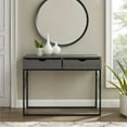 thumbnail image 5 of Modern Glam 2-Drawer Faux Shagreen Entry Table in Gray, 5 of 7
