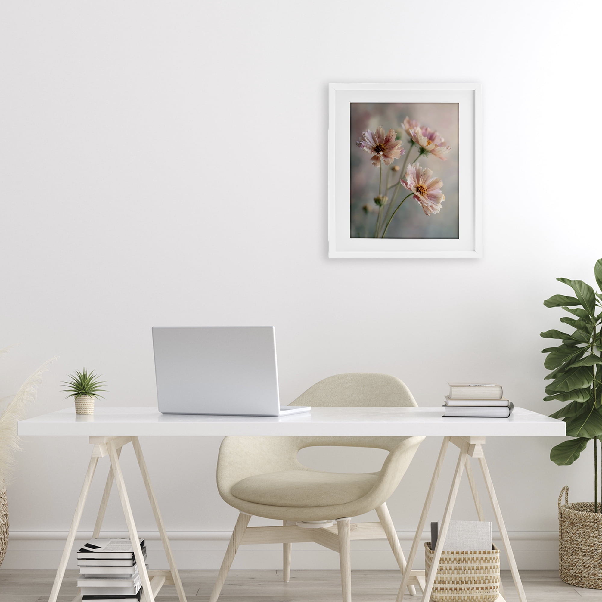 Stupell Industries Pink Daisies Close Up White Framed Print Under Glass, design by Franklyn Gregory