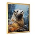 thumbnail image 2 of Designart "Portrait of a Seal in White and Blue II" Animals Framed Wall Art - Coastal Blue Coastal Animal Hallway Framed Wall Art Decor, 2 of 6