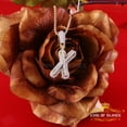 thumbnail image 3 of King of Bling's Yellow 925 Silver 6.35ct CZ 3D letter Cursive Initial 'X' Pendant Necklace 1.00, 3 of 12
