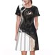 thumbnail image 1 of Balery Black And White Boston Terrier Vestidos sueltos de manga corta para mujer, vestidos de verano 2025, vestidos casuales de corte A con vuelo., 1 of 6