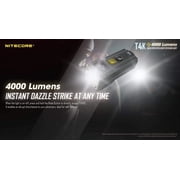 Nitecore T4K CREE XP-L2 V6 LEDs Ultra Bright EDC Flashlight, White, 4000 Lumens, Black, 6952506406524