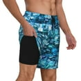 thumbnail image 3 of Daiia Blue Kyanite Mens Swim Trunks Swim Shorts Quick Dry Swim Shorts with Mesh Lining Pockets-Large, 3 of 9