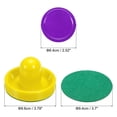 thumbnail image 2 of Uxcell 96mm Air Hockey Pushers Yellow with Pads and 4Pcs Air Hockey Pucks, Handles Paddles Replacement Accessories, 2 of 6