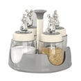 thumbnail image 1 of Detachable Revolving Salt Shaker with Lid and Long Spoon, Glass Flavoring Bottle Rotating Spice Rack for Kitchen Restaurant Home[Gray], 1 of 8