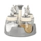 thumbnail image 1 of Salero giratorio con tapa, especiero y botella de cristal para aromatizar, ideal para cocina, restaurante y hogar, color gris., 1 of 12
