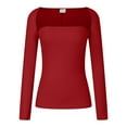 thumbnail image 4 of IWRICH Women's 2 Piece Long Sleeve Y2k Cardigan Bolero Shrug Set Strapless Going out Crop Top Fashion T-Shirt Tank Tops Red L, 4 of 5