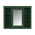 thumbnail image 6 of GZXS Modern MDF Bathroom Wall Cabinet with Single Mirror Door, Gold Metal Handles, Adjustable Shelf & Open Storage, Green, 6 of 8