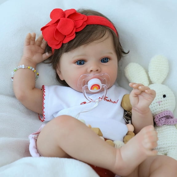 Lifelike Baby Dolls Girl -18 Inch Reborn Realistic Baby Dolls Silicone Cute Soft Cloth Body Doll Real Life Baby Doll Gift for Age 3