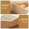 thumbnail image 5 of Zimtown Wood Bed, Floor Bed with Safety Guadrail, Montessori Bed with Soft Velvet Wood Bed, Mattress not Included (Beige), 5 of 8