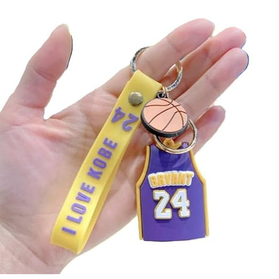 3D Silicone Kobe Keychain- Purple