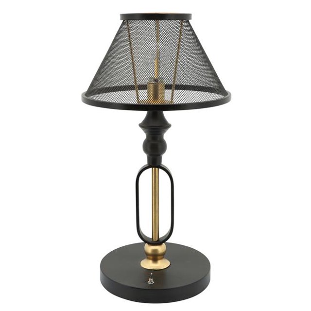 Sagebrook Home 12965 Industrial LED Table Lamp with Shade, Brown