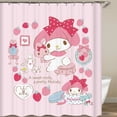 thumbnail image 4 of Cortinas de ducha Kawaii Sanrios Anime Kuromi KTs My Melody pantallas impermeables de dibujos animados con gancho accesorios de baño, 4 of 4