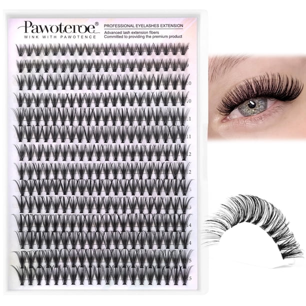 Extensiones de pestañas Pawotence Lash Clusters Natural 280 unidades