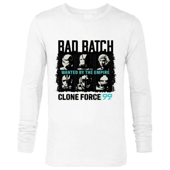 Star Wars The Bad Batch Clone Force 99 Wanted by the Empire - Long Sleeve T-Shirt for Men - Customized-White