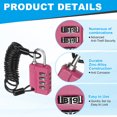 thumbnail image 3 of Uxcell Combination Lock, 4 Digit Padlock Combination Outdoor Waterproof for Gym Luggage and Home Sports Peach, 3 of 7