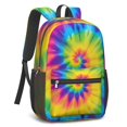 thumbnail image 2 of Yellow and Purple Tie Dye Pattern 17" School Backpacks for Teens,Waterproof Oxford Fabric,S-Shape Padded Straps for School,Travel,Hiking,Camping, 2 of 6