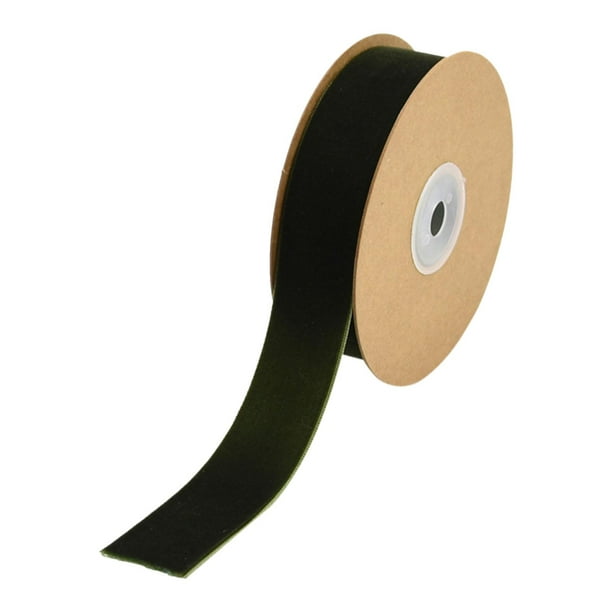 Cinta de terciopelo de una sola cara, rollo de cinta decorativa de moda para bricolaje para envolver regalos, proyectos de decoración y manualidades Verde
