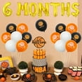 thumbnail image 2 of Basketball Half Birthday Decorations, Half Time Basketball Decorations High Chair Banner Cake Topper Foil Balloons for Boy Sports 6 months Birthday Decorations, 2 of 6