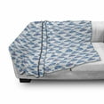 thumbnail image 3 of Nautical Soft Flannel Fleece Throw Blanket, Underwater Elements in Abstract Fish Design Seashells Corals, Cozy Plush for Indoor and Outdoor Use, 60" x 80", Sea Blue Pale Blue, by Ambesonne, 3 of 6