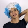 thumbnail image 3 of Minnieouse Payaso Peluca Pelo Rizado Navidad Pelos Sintéticos Aficionados al Fútbol Amplia Aplicación Headwearing Disfraz Divertido Cuidado del cabello Argentina Tamaño libre Minnieouse CE015200-04, 3 of 6