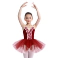 thumbnail image 2 of Doomiva Kids Girls Camisole Ballet Leotard Tutu Skirt Swan Lake Fancy Princess Dance Dress Ballerina Outfit Burgundy 16, 2 of 6