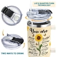 thumbnail image 3 of Sunflower Gifts for Women - Christian, Religious Gifts for Women - Encouragement Gift for Woman on Birthday, Mothers Day, Christmas - Sunflower Tumbler 40 oz with Handle & Straw, 3 of 6
