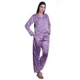 thumbnail image 2 of Moomaya Womens Pj Lounge Sets Long Sleeve Button Notch Collar Sleepwear, 2 of 6