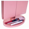 thumbnail image 3 of MIRRORVANA® X-Large Vanity Makeup Mirror with LED Lights | 360° Rotatable Extravagant Trifold Cosmetic Mirror with 10X, 5X, 3X Magnification for Women, Teens and Girls (Rose Gold), 3 of 8