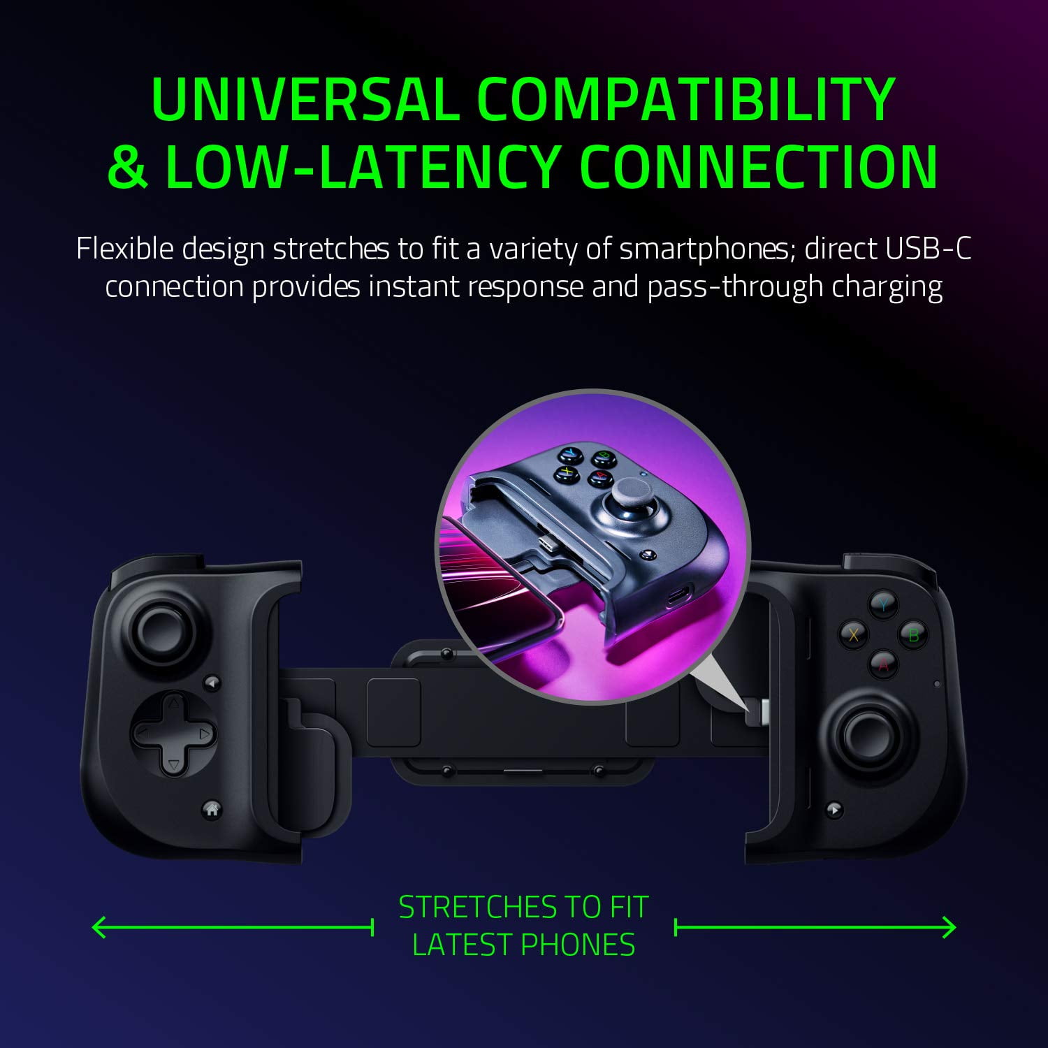 revolutie Haven Recyclen Razer Kishi Mobile Game Controller / Gamepad Designed for Android USB-C:  Xbox Game Pass Ultimate, xCloud, Stadia, GeForce NOW, Passthrough Charging  - Mobile Controller Grip Samsung and more - Walmart.com