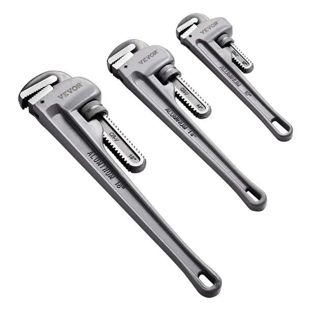 Juego de llaves para tubos VEVOR, 10 cm, 14 cm, 18 cm, aluminio recto