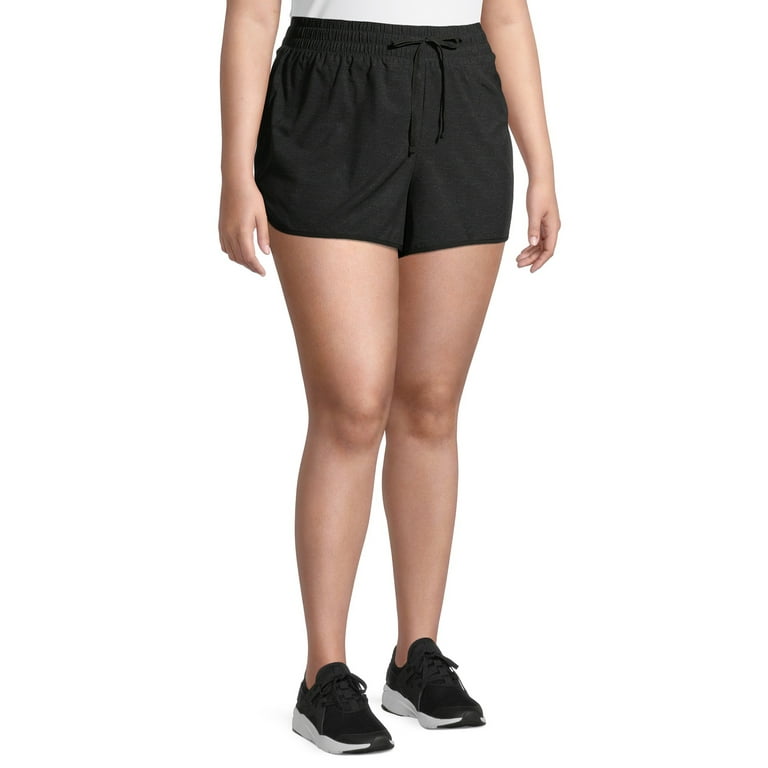 Velocity Women's Plus Size Active Running Shorts with Built-In Panty 